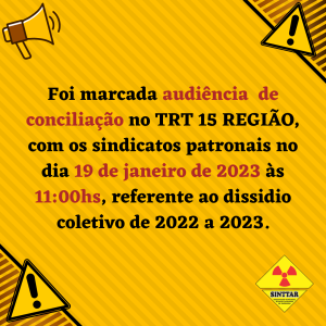 Audiência  de conciliação referente ao dissídio coletivo de 2022 a 2023