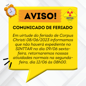 COMUNICADO DE FERIADO